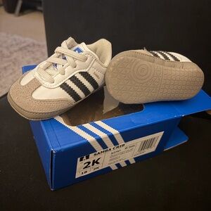 Adidas Kids Samba Crib Sneakers - White, Black, and Tan